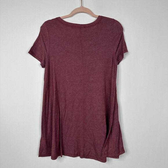 2/$24 Acemi Short Sleeve Tunic Tee Plum Small #A0290 TRB2 - Picture 3 of 6